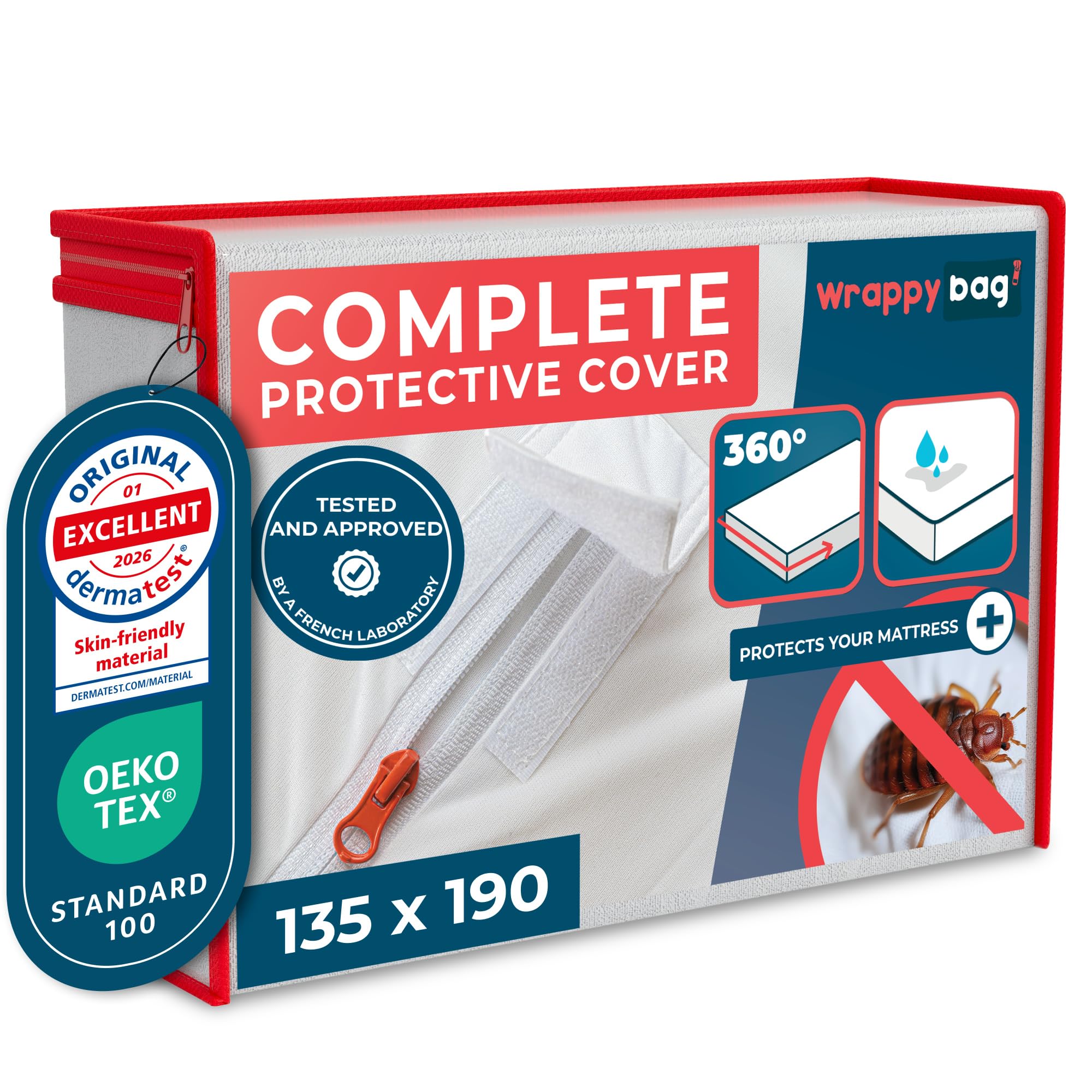 Housse anti-punaises de lit 90x200x15