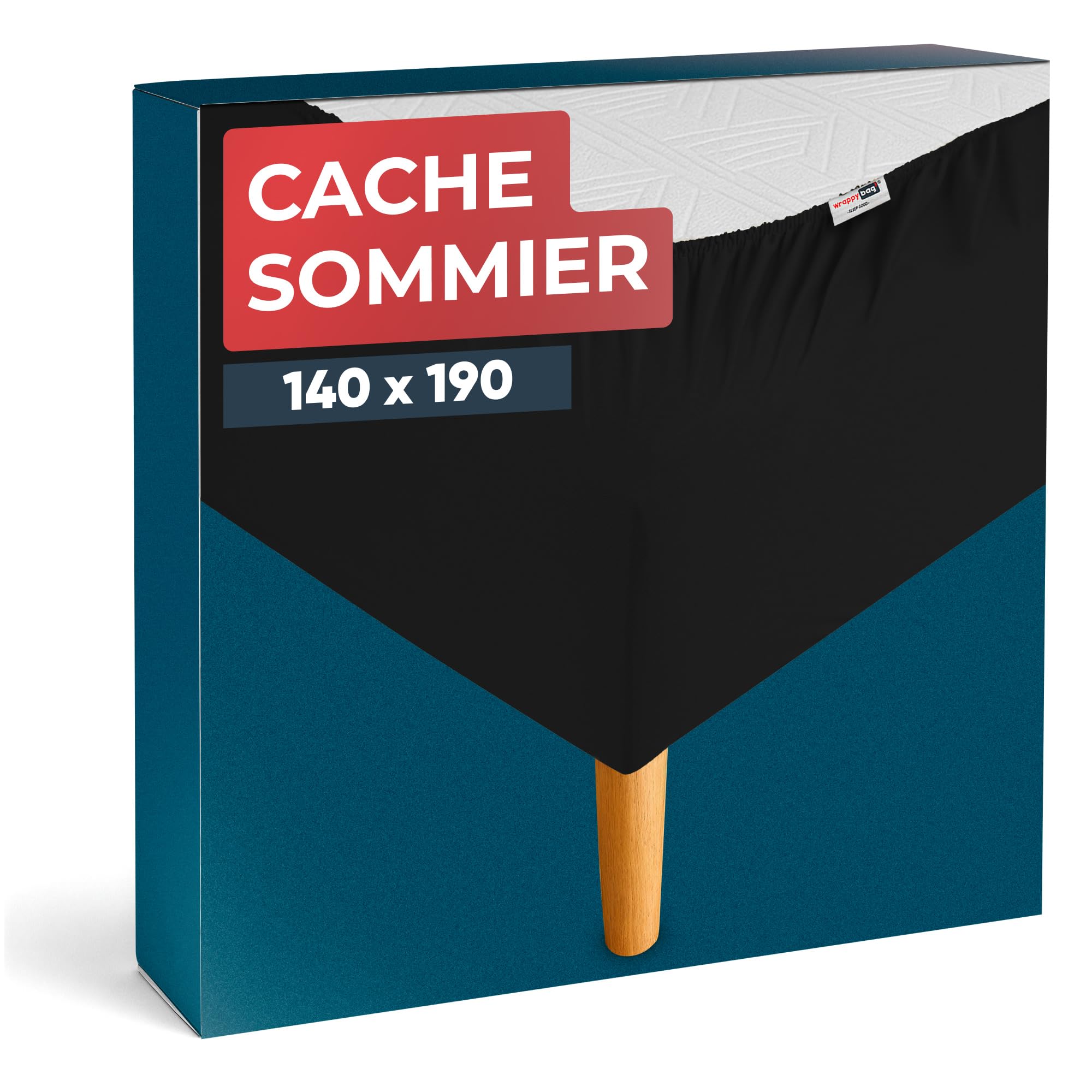 Cache-sommier 90x190 — noir